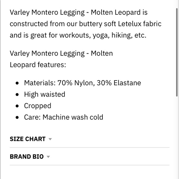 SOLD// Varley Montero High Waist Cheetah Print Cropped Leggings - Picture 12 of 14